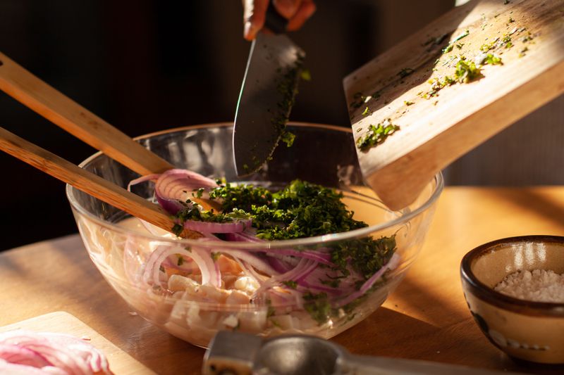 pizza luce Chopped Salad with seasonal vegetables and herbs
